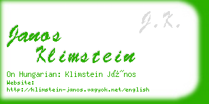 janos klimstein business card